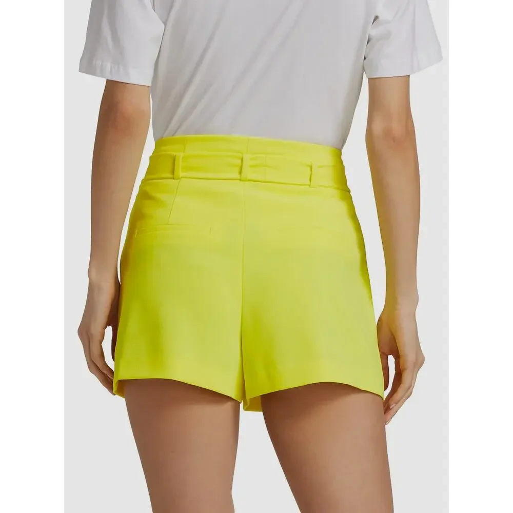 Alice + Olivia Steffie Belted Pleated Crepe Shorts Womens Size 14 NWT Bright - Picture 8 of 10
